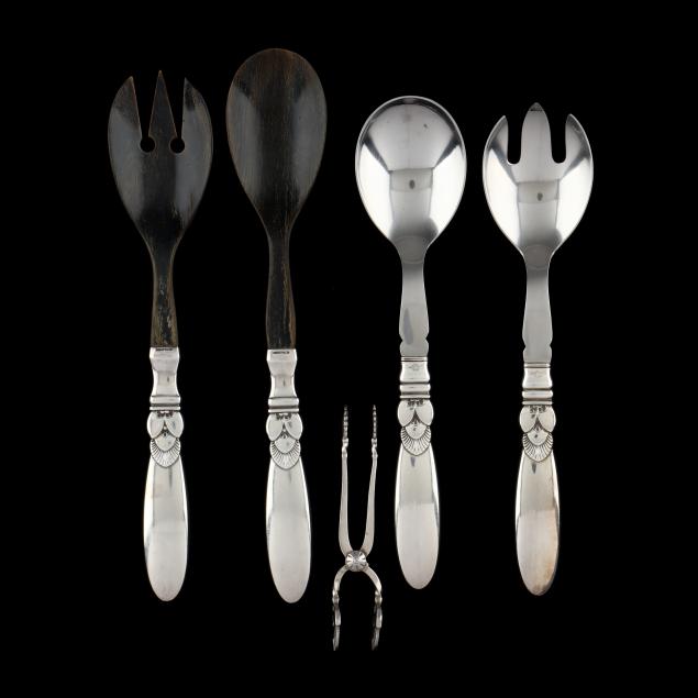 five-georg-jensen-i-cactus-i-sterling-silver-flatware-servers