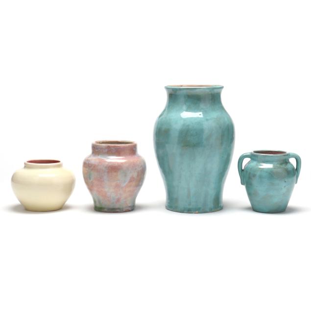 pisgah-forest-pottery-arden-nc-four-pottery-vases