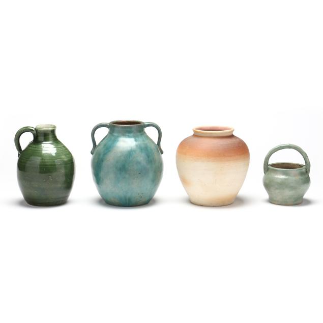 pisgah-forest-pottery-arden-nc-four-pottery-vessels