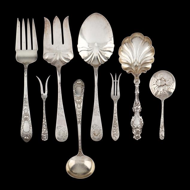 eight-assorted-sterling-silver-flatware-servers