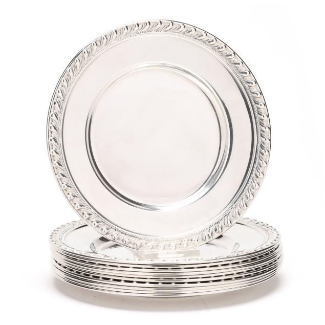 set-of-eleven-sterling-silver-bread-plates
