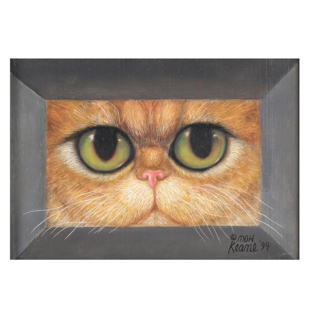margaret-keane-american-1927-2022-yellow-cat-green-eyes