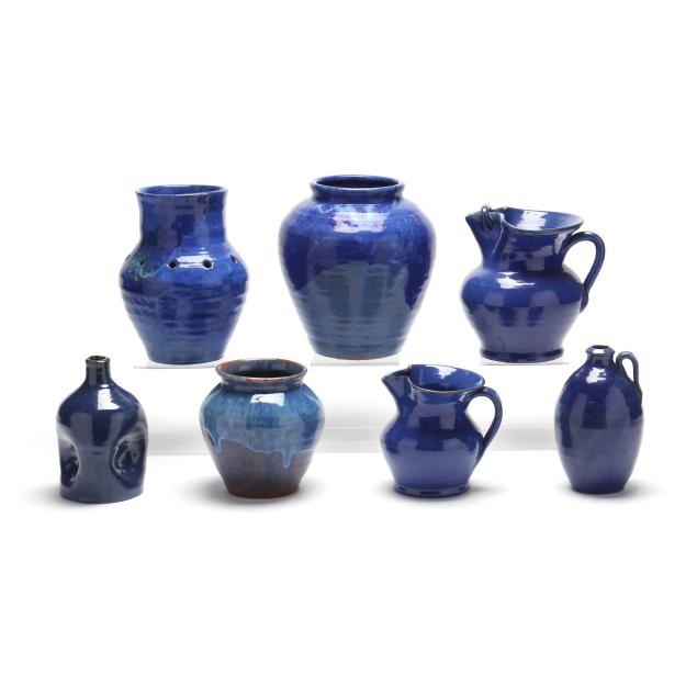 seven-blue-monticello-pottery-vessels