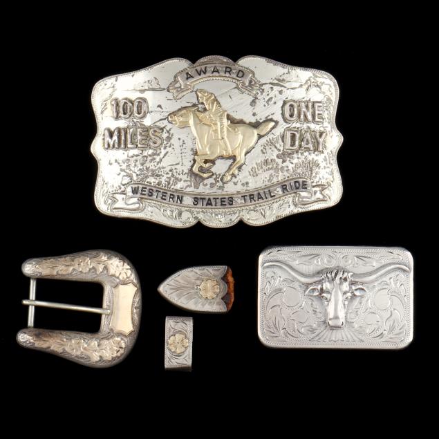 three-western-sterling-silver-belt-buckles