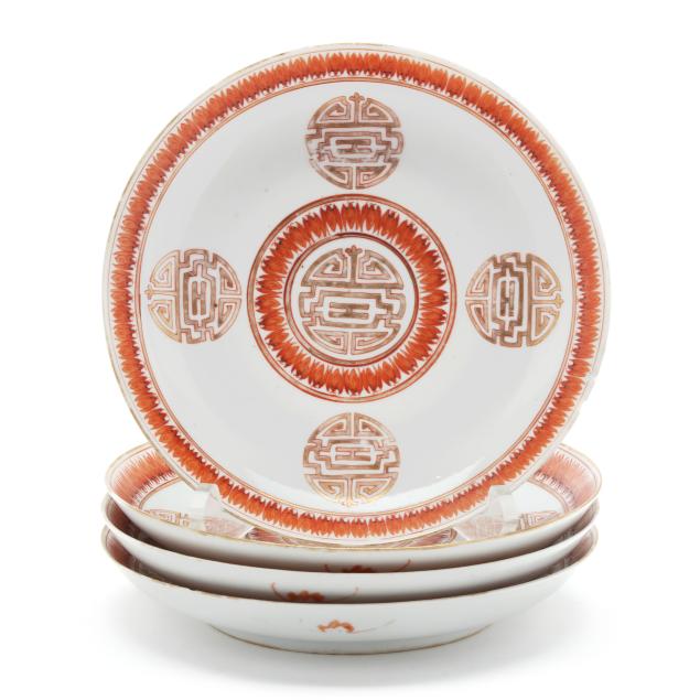 a-set-of-four-chinese-iron-red-and-gilt-porcelain-longevity-plates
