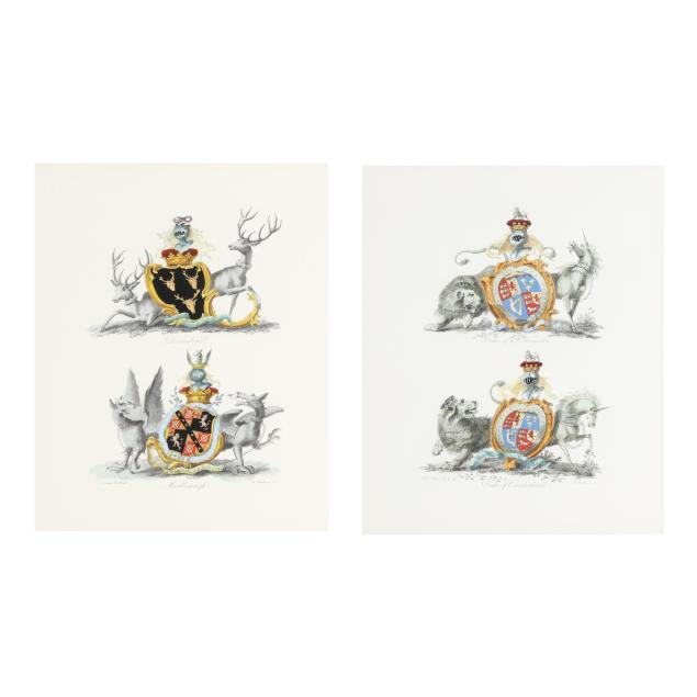 pair-of-framed-armorial-etchings-of-english-coat-of-arms