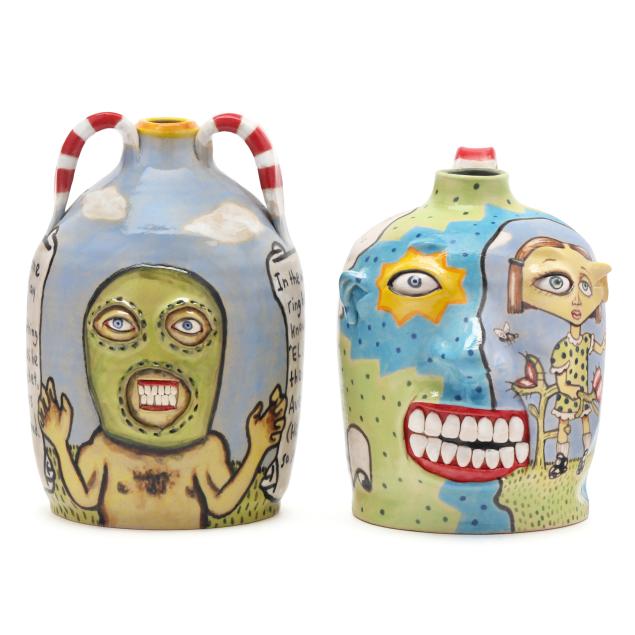 stacy-lambert-nc-two-folk-art-jugs