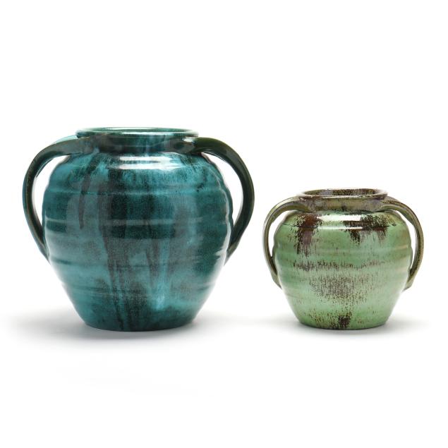 j-b-cole-pottery-steeds-nc-two-apothecary-vases