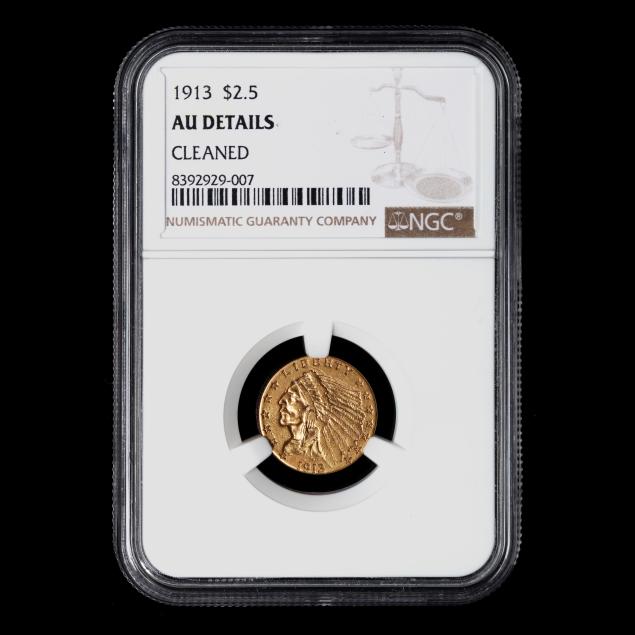 1913-indian-head-2-50-gold-quarter-eagle-ngc-au-details-cleaned
