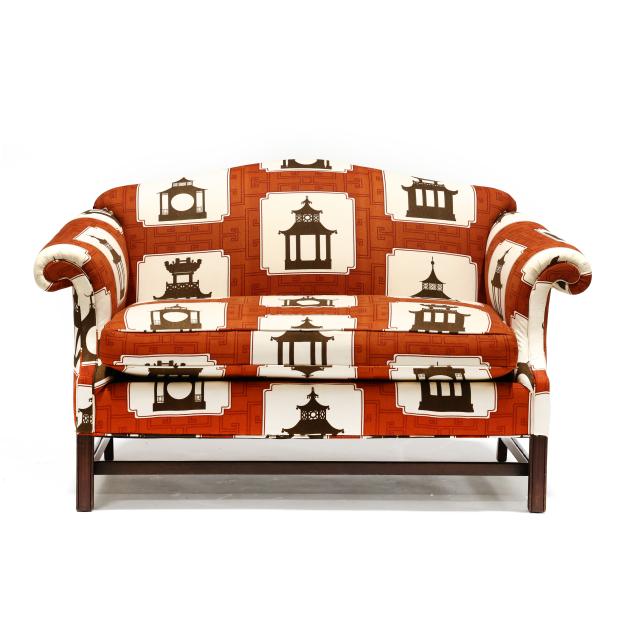 chippendale-style-upholstered-settee