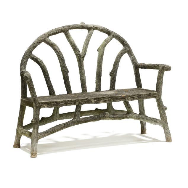 i-faux-bois-i-cast-stone-garden-bench