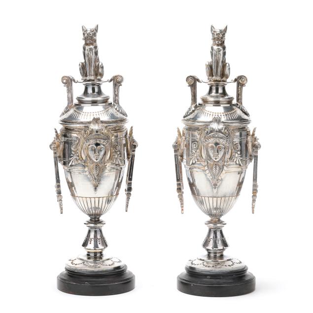 pair-of-french-egyptian-revival-silvered-bronze-urns-with-feline-finials