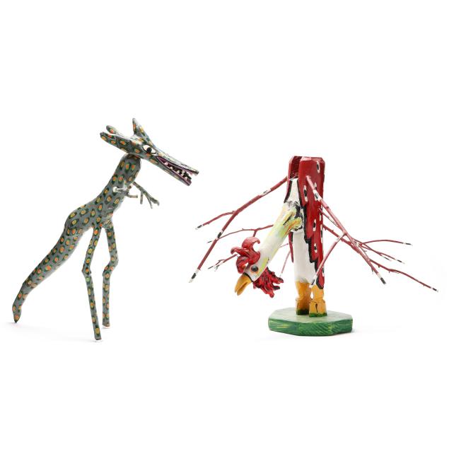 julie-libby-nc-two-folk-carved-and-painted-creatures