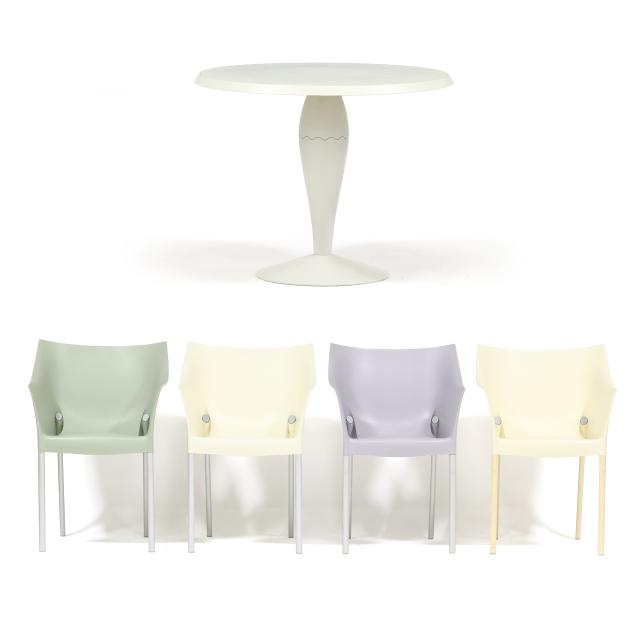 philippe-starck-french-b-1949-post-modern-table-and-four-chairs