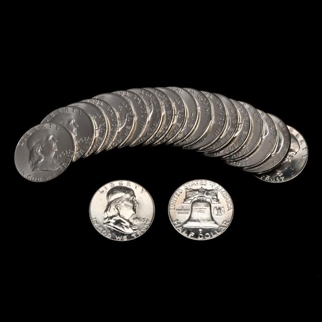 roll-of-twenty-20-brilliant-uncirculated-1963-d-franklin-halves