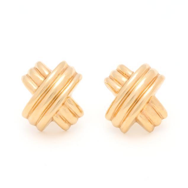 large-gold-x-motif-earrings