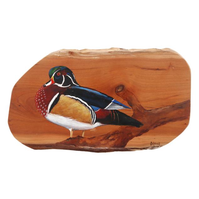 duane-raver-jr-nc-1927-2022-wood-duck-on-wood