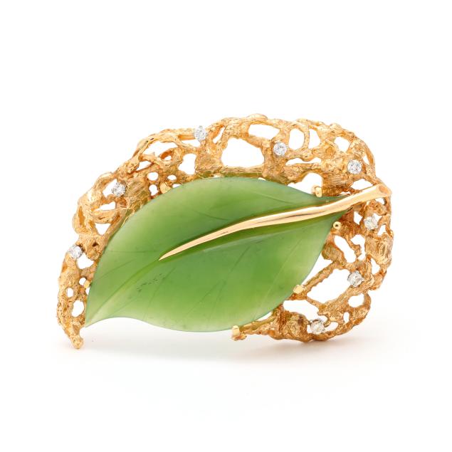gold-nephrite-jade-and-diamond-foliate-motif-convertible-brooch-gump-s