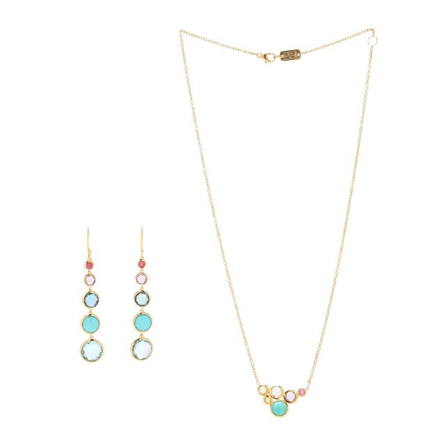 gold-and-multi-gemstone-necklace-and-earring-suite-ippolita