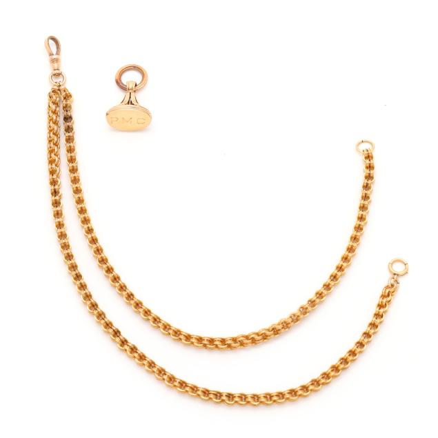 vintage-gold-watch-chain-and-fob