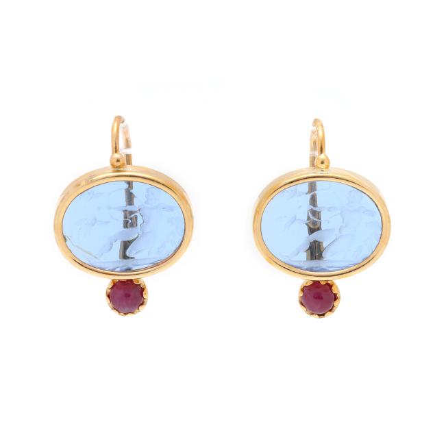 gold-and-gem-set-intaglio-earrings-italy