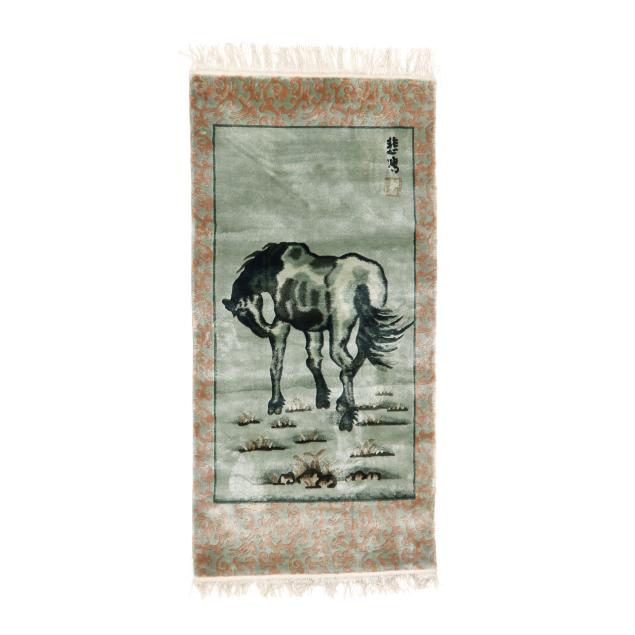 a-chinese-silk-rug-with-horse