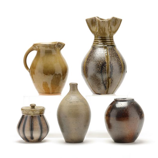 mark-hewitt-nc-b-1955-five-glazed-pottery-forms