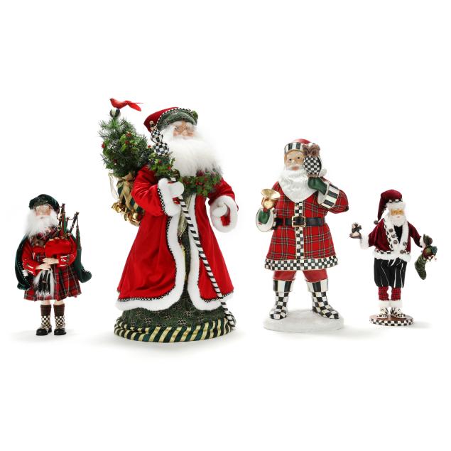 four-mackenzie-childs-santa-figures