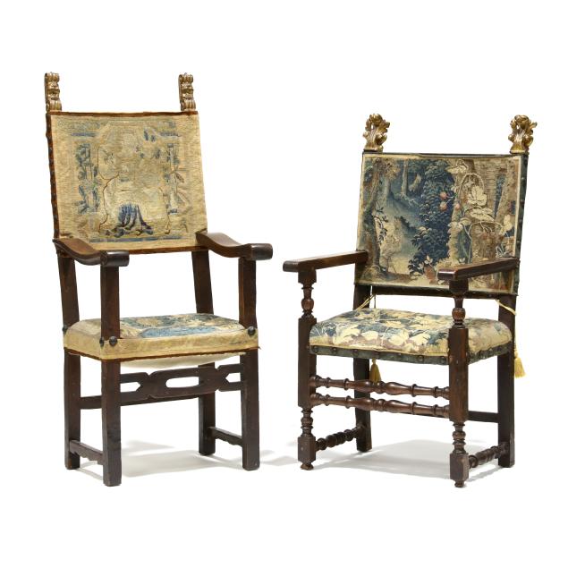 two-elizabethan-walnut-and-tapestry-armchairs