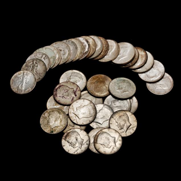 twenty-20-90-silver-halves-and-sixteen-16-40-silver-halves