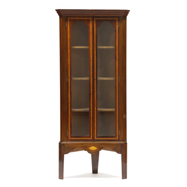 georgian-style-inlaid-mahogany-diminutive-corner-cabinet
