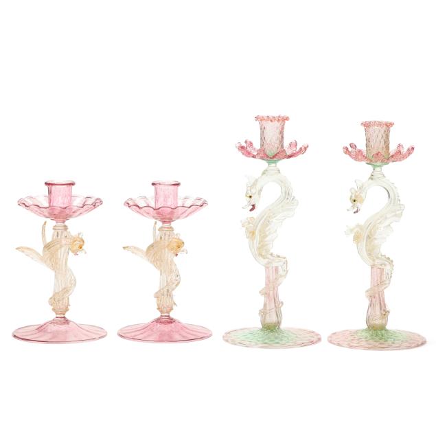 two-pair-of-venetian-glass-figural-candlesticks