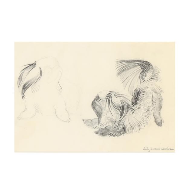 lilian-swann-saarinen-american-1912-1995-pekingese-dogs-at-play
