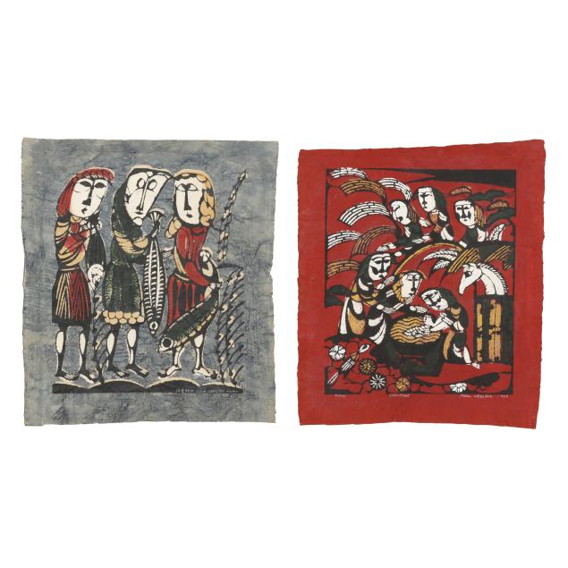 sadao-watanabe-japanese-1913-1996-i-three-fishermen-i-i-christmas-i-two-works