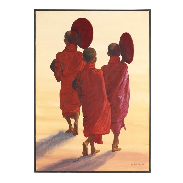 min-wae-aung-burmese-b-1960-i-morning-walks-i-i