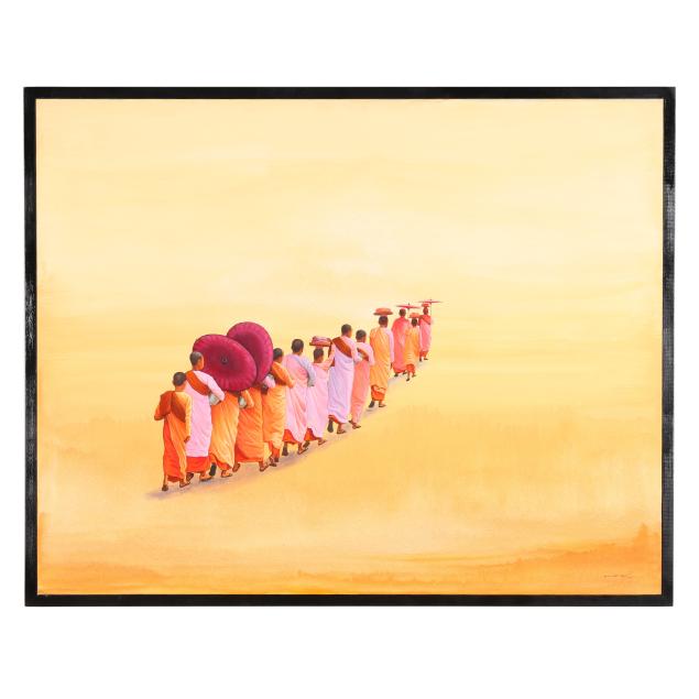 min-wae-aung-burmese-b-1960-i-nuns-on-the-morning-round-ii-part-i-i