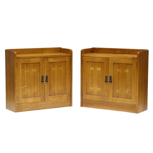 stickley-pair-of-mission-oak-style-diminutive-cabinets