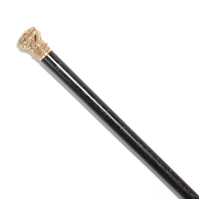 antique-gold-filled-mounted-walking-stick