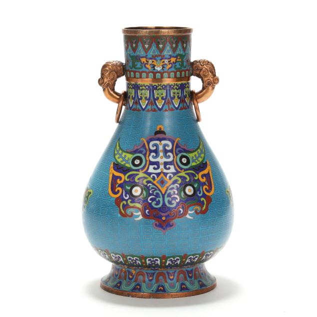 a-large-chinese-cloisonne-i-hu-i-shaped-vase