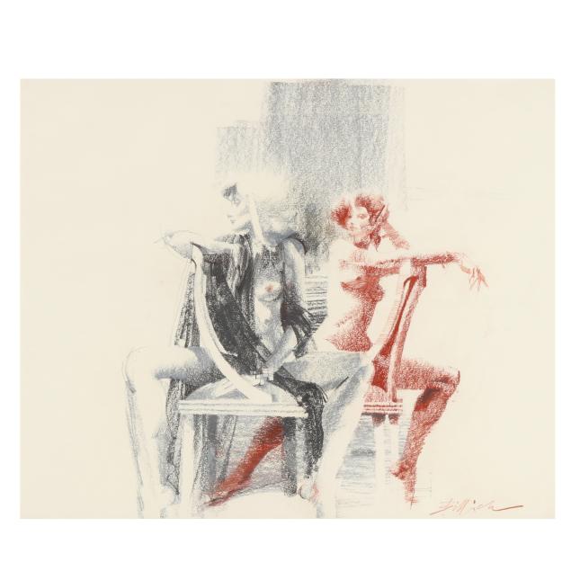 charles-billich-australian-b-1934-two-seated-nude-figures