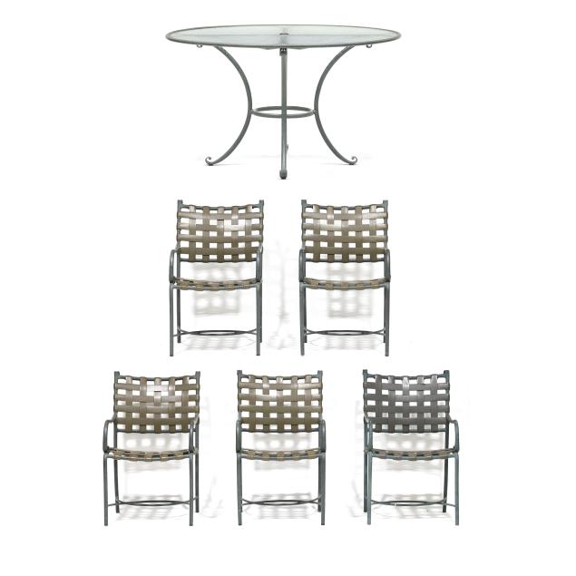 brown-jordan-patio-table-and-five-chairs