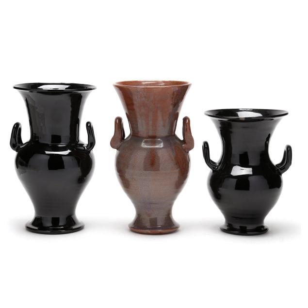 attributed-to-j-b-cole-pottery-steeds-nc-three-glazed-pottery-urns