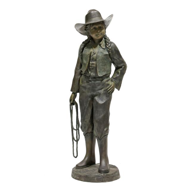 lifesize-bronze-statue-of-a-cowgirl