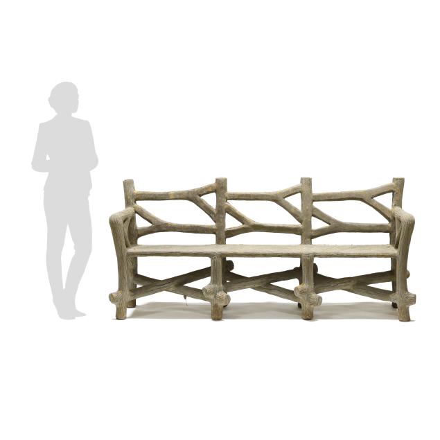 cast-stone-faux-bois-triple-back-garden-bench