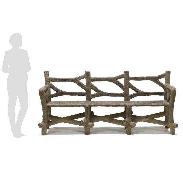 cast-stone-faux-bois-triple-back-garden-bench