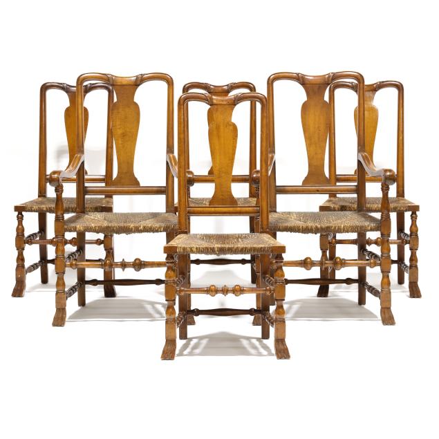 william-and-mary-style-set-of-six-maple-dining-chairs
