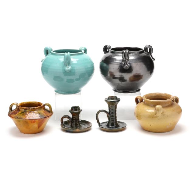 six-north-carolina-pottery-wares-attributed-cole-and-auman-families