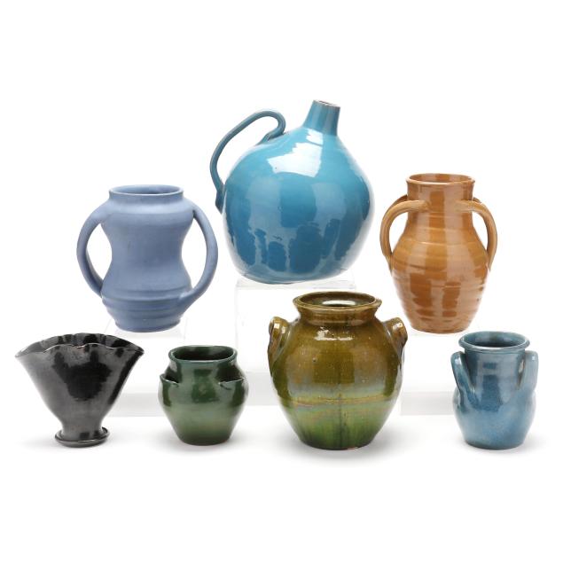 seven-north-carolina-pottery-wares-including-j-b-cole-pottery-and-wren-cole
