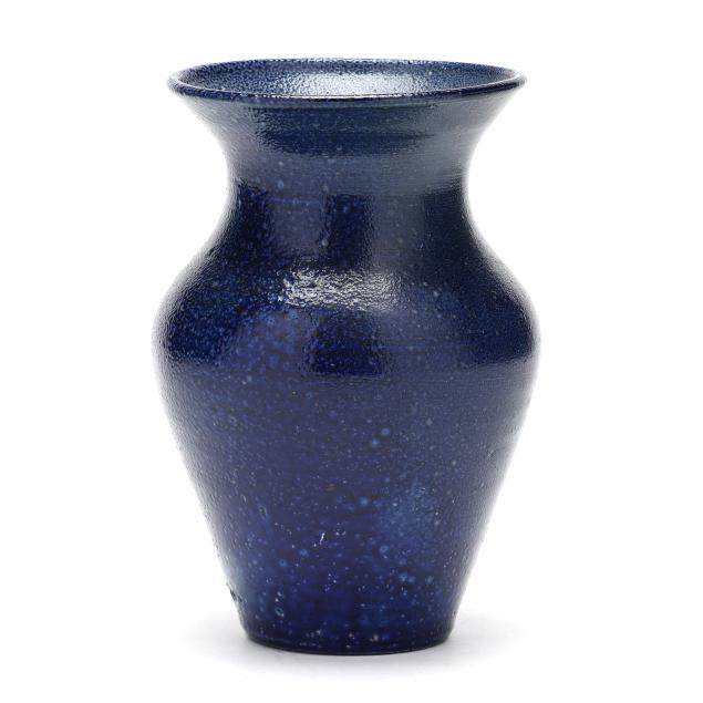 attributed-c-b-masten-glazier-for-auman-pottery-nc-cobalt-decorated-vase