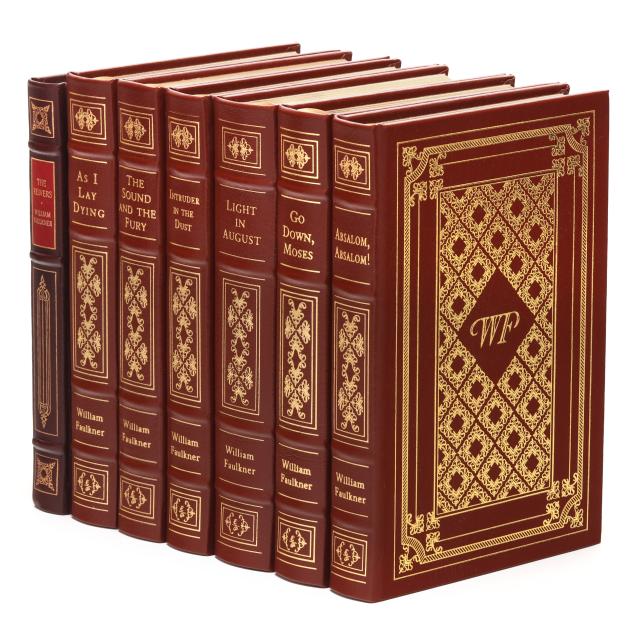 william-faulkner-seven-leather-bound-titles